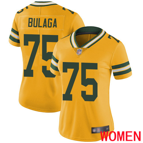 Green Bay Packers Limited Gold Women #75 Bulaga Bryan Jersey Nike NFL Rush Vapor Untouchable